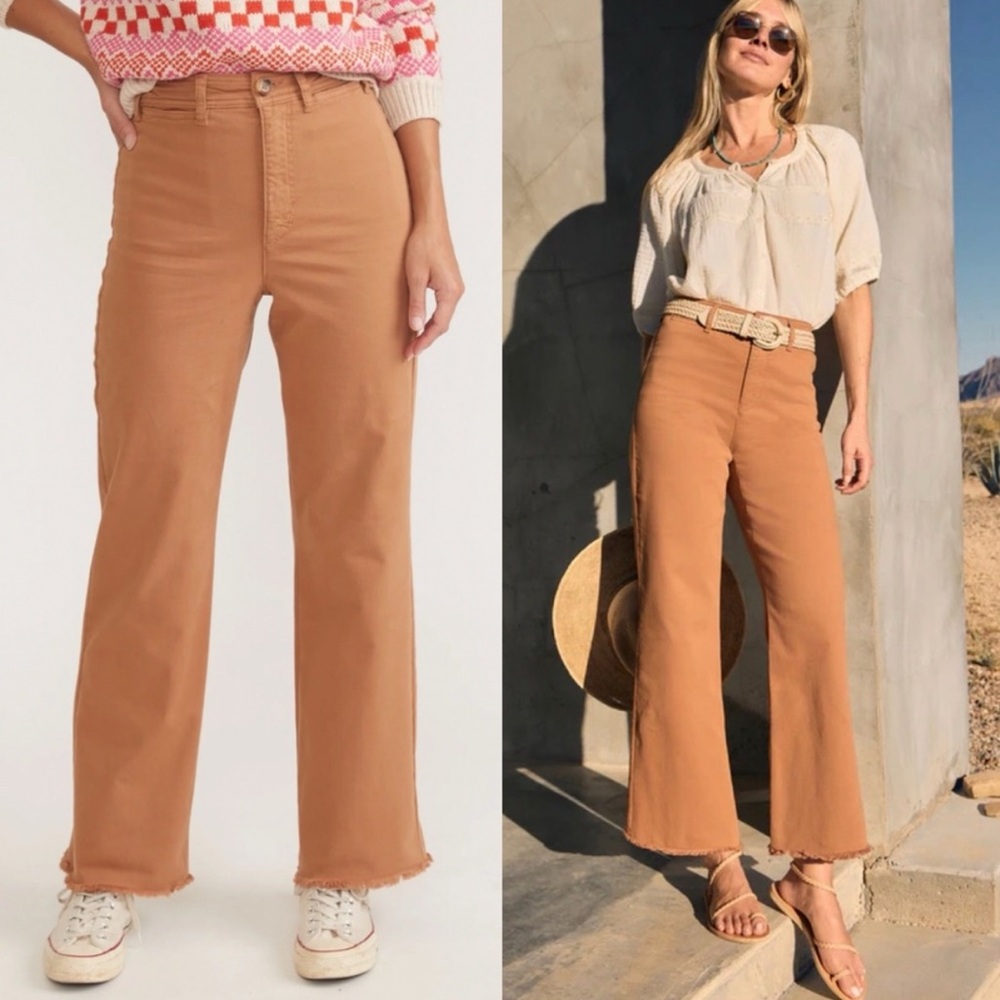 Marine Layer Bridget Full Length Pants tan brown Size 2‎